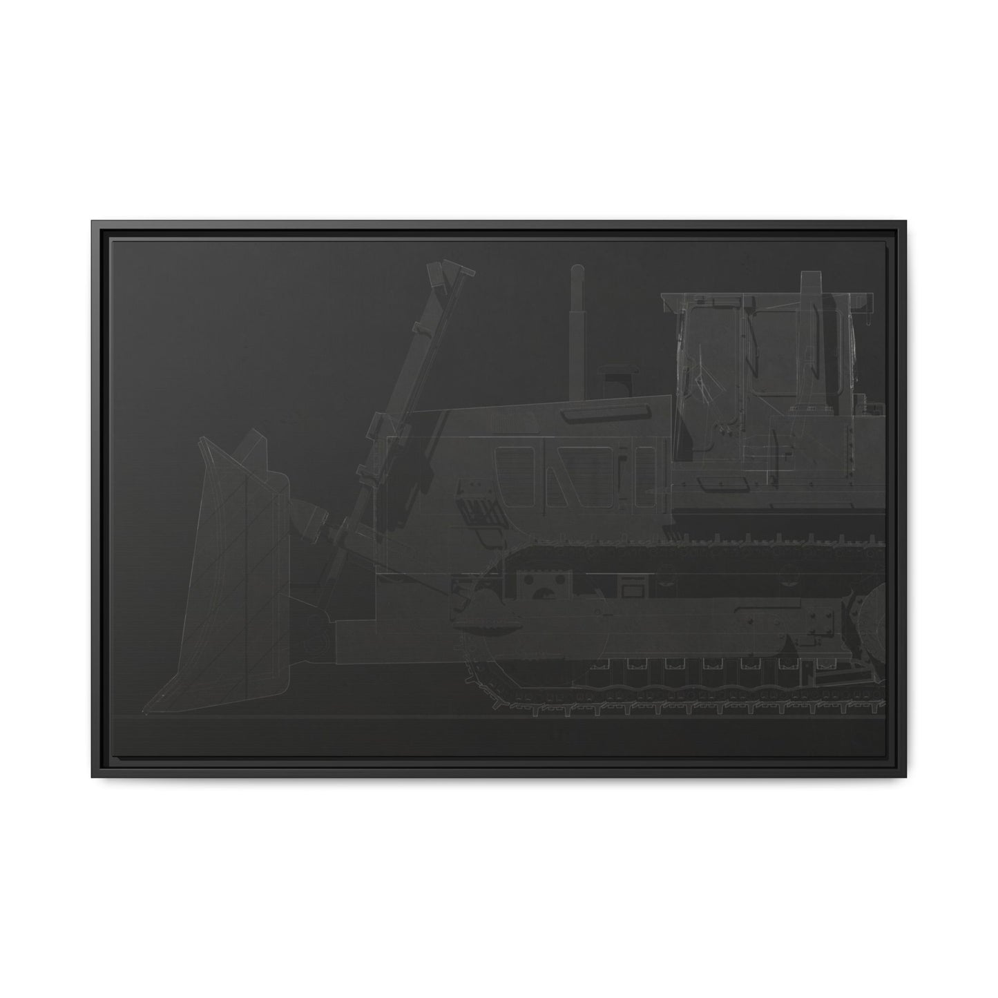 D2 Dozer Side View Technical Drawing | Framed Photo Wall Art on Canvas