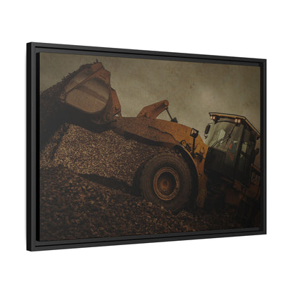 960 Wheel Loader Action| Framed Wall Art on Stretched Canvas