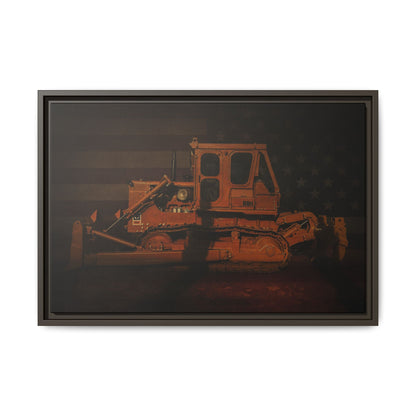 Patriotic D8H Classic Dozer | Framed Wall Art on Stretched Canvas