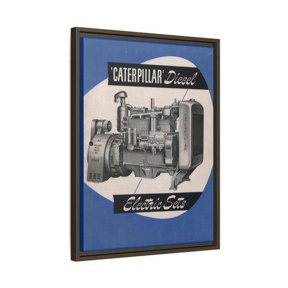 Diesel Electric Generator Vintage Dealership Sign on Framed  Matte Canvas