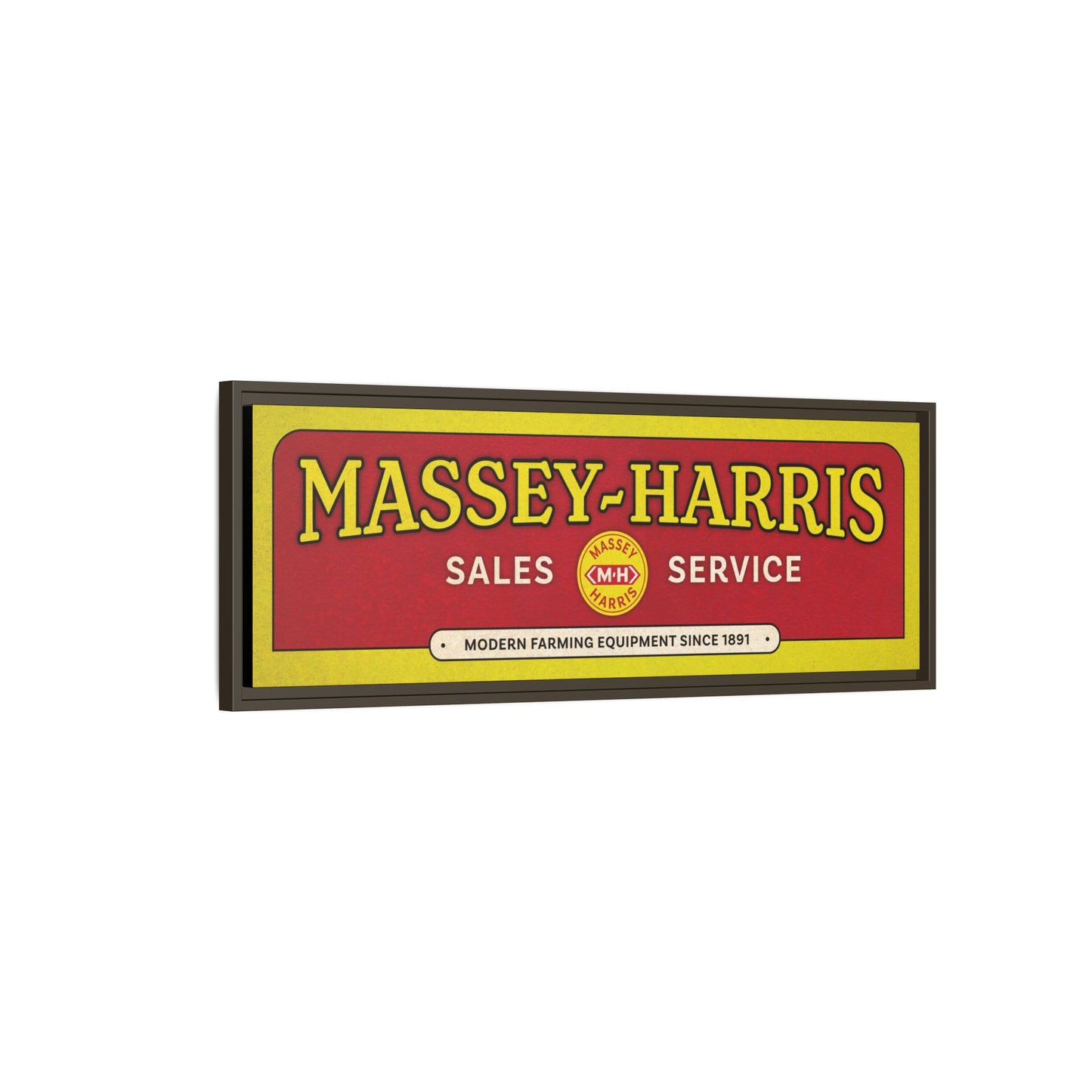 Vintage Massey Harris Dealership Sign | Framed Wall Art on Stretched Canvas
