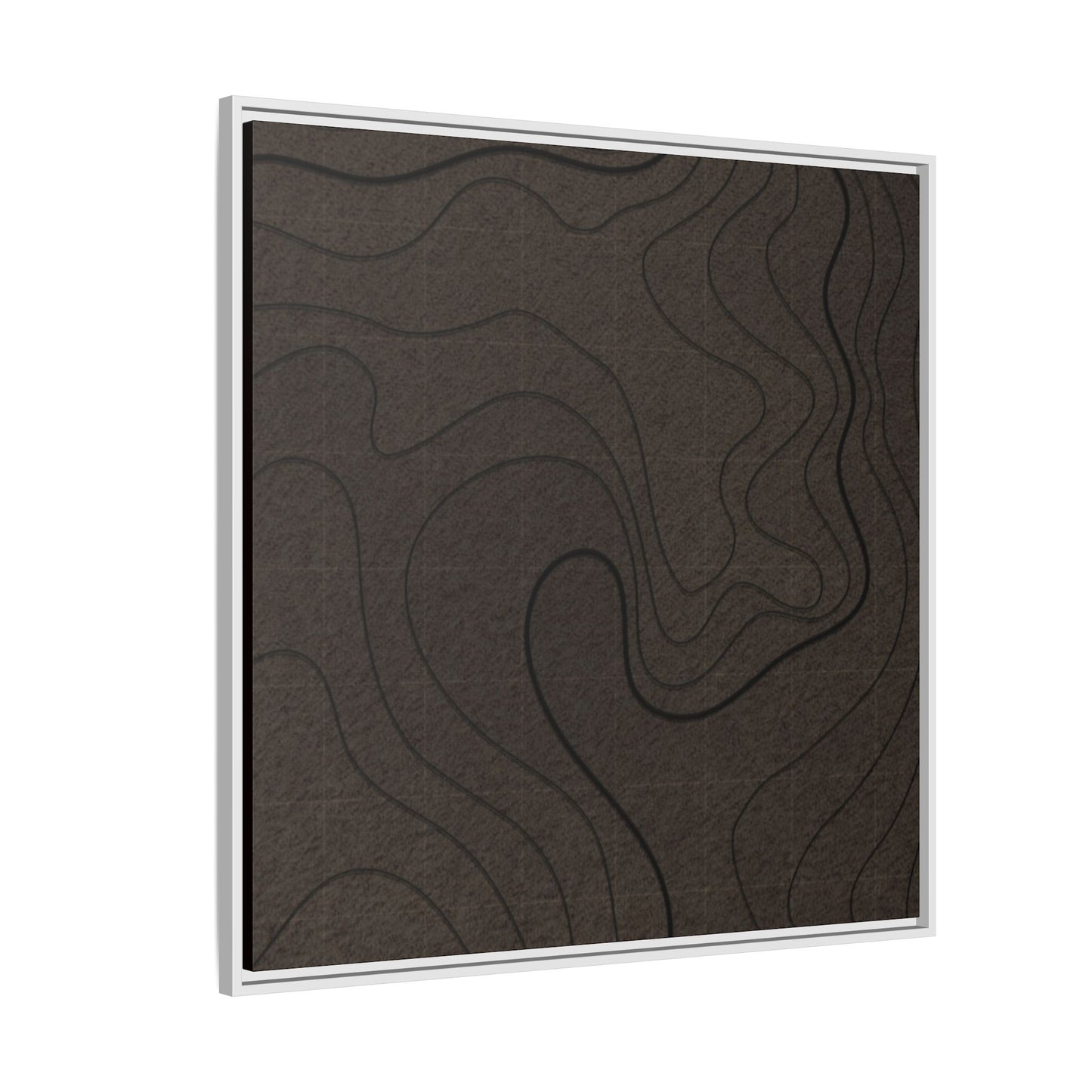 Abstract Topographic Tryptich - Left Panel - Matte Framed Canvas
