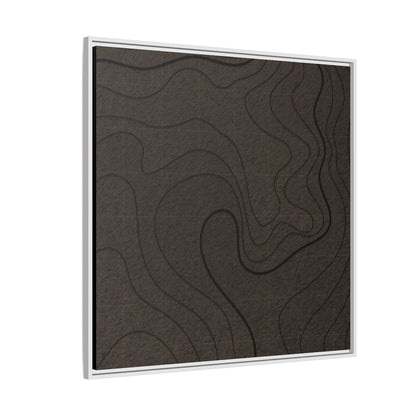 Abstract Topographic Tryptich - Left Panel - Matte Framed Canvas