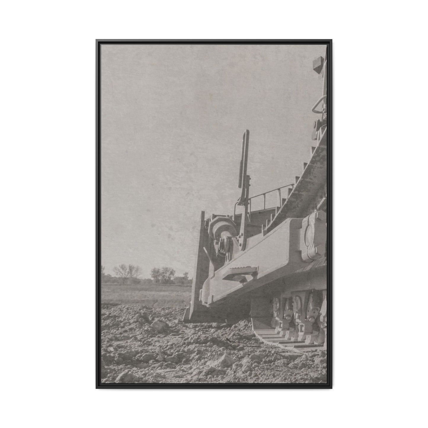 Epic D8 Dozer Triptych | Light Gray | Left Panel | Jondo | Matte Canvas Print (Framed)