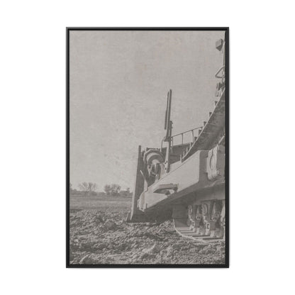 Epic D8 Dozer Triptych | Light Gray | Left Panel | Jondo | Matte Canvas Print (Framed)