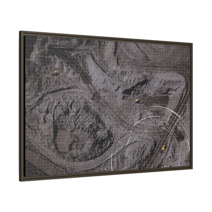 Drone Mining Construction Site - Photo Art Framed on Stretched Canvas