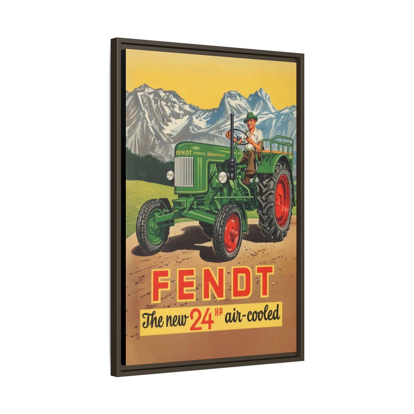Vintage Fendt Air Cooled 24 Advertisement- Vintage Wall Art on Framed Canvas