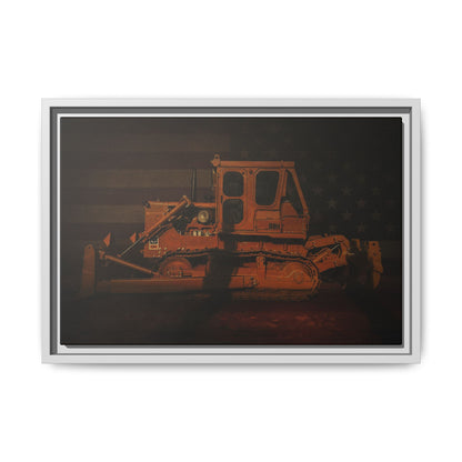 Patriotic D8H Classic Dozer | Framed Wall Art on Stretched Canvas