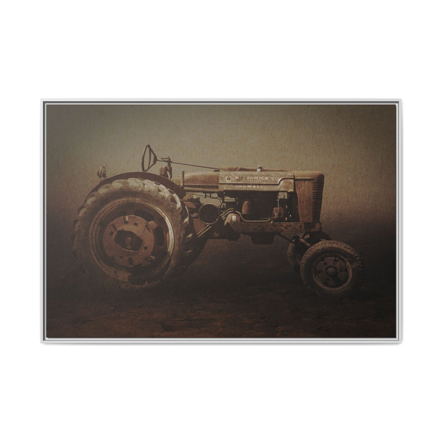 Weathered Vintage Farmall Tractor | Framed Wall Art on Stretched Canvas