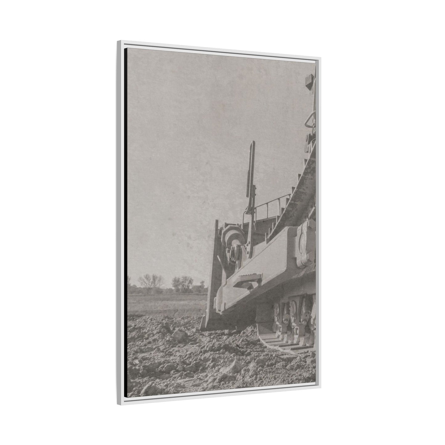 Epic D8 Dozer Triptych | Light Gray | Left Panel | Jondo | Matte Canvas Print (Framed)