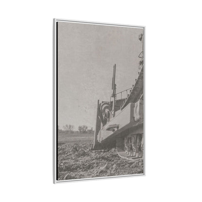 Epic D8 Dozer Triptych | Light Gray | Left Panel | Jondo | Matte Canvas Print (Framed)