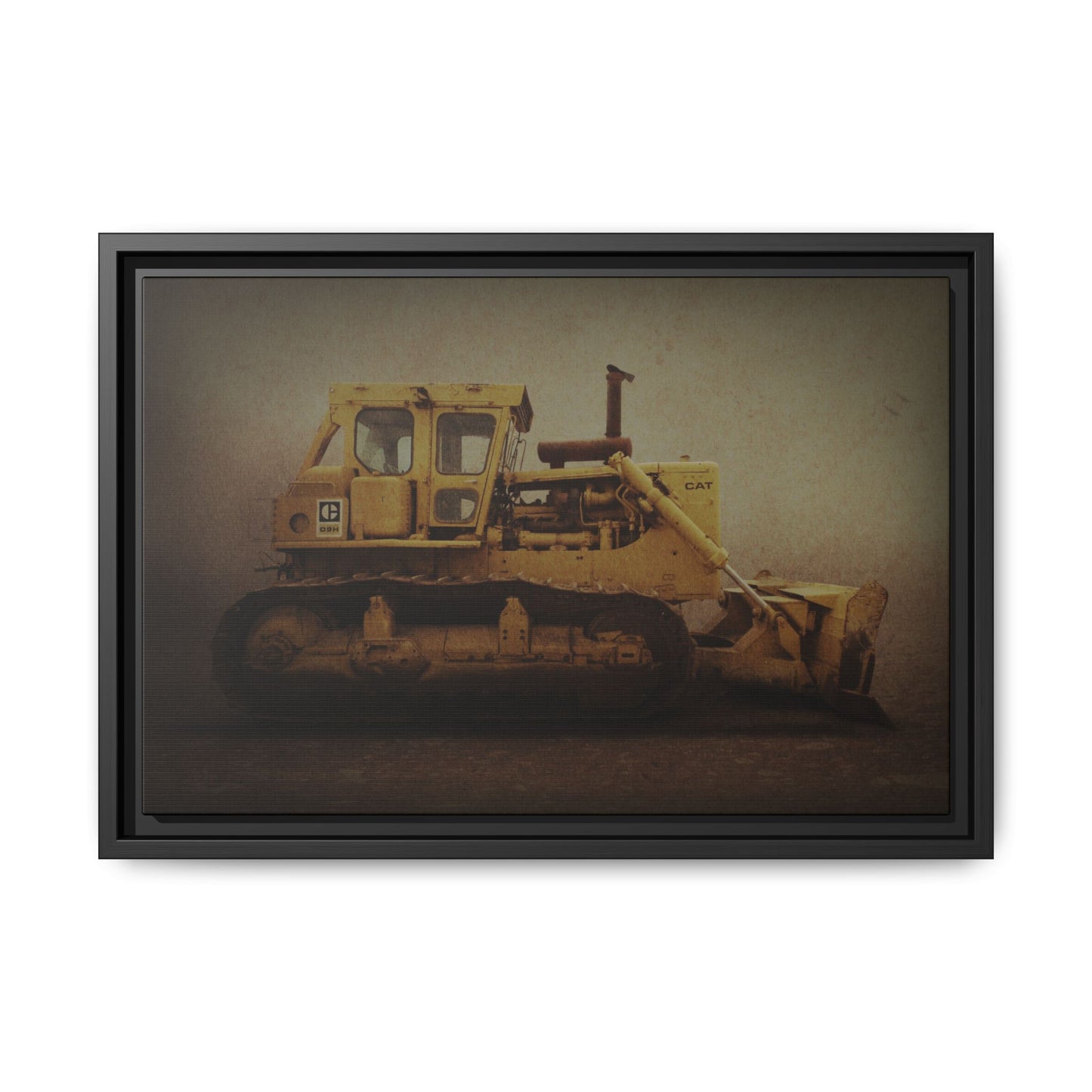 Classic D9H Dozer Photo Wall Art on Framed Canvas | Industrial Artwork