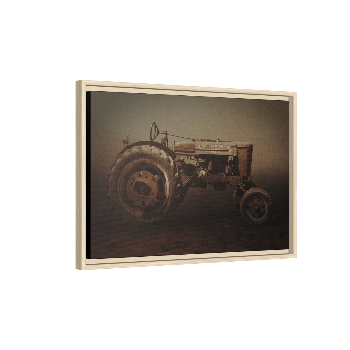 Weathered Vintage Farmall Tractor | Framed Wall Art on Stretched Canvas
