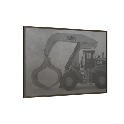 Wheel Loader with Grapple Side View | Framed Photo Wall Art on Canvas