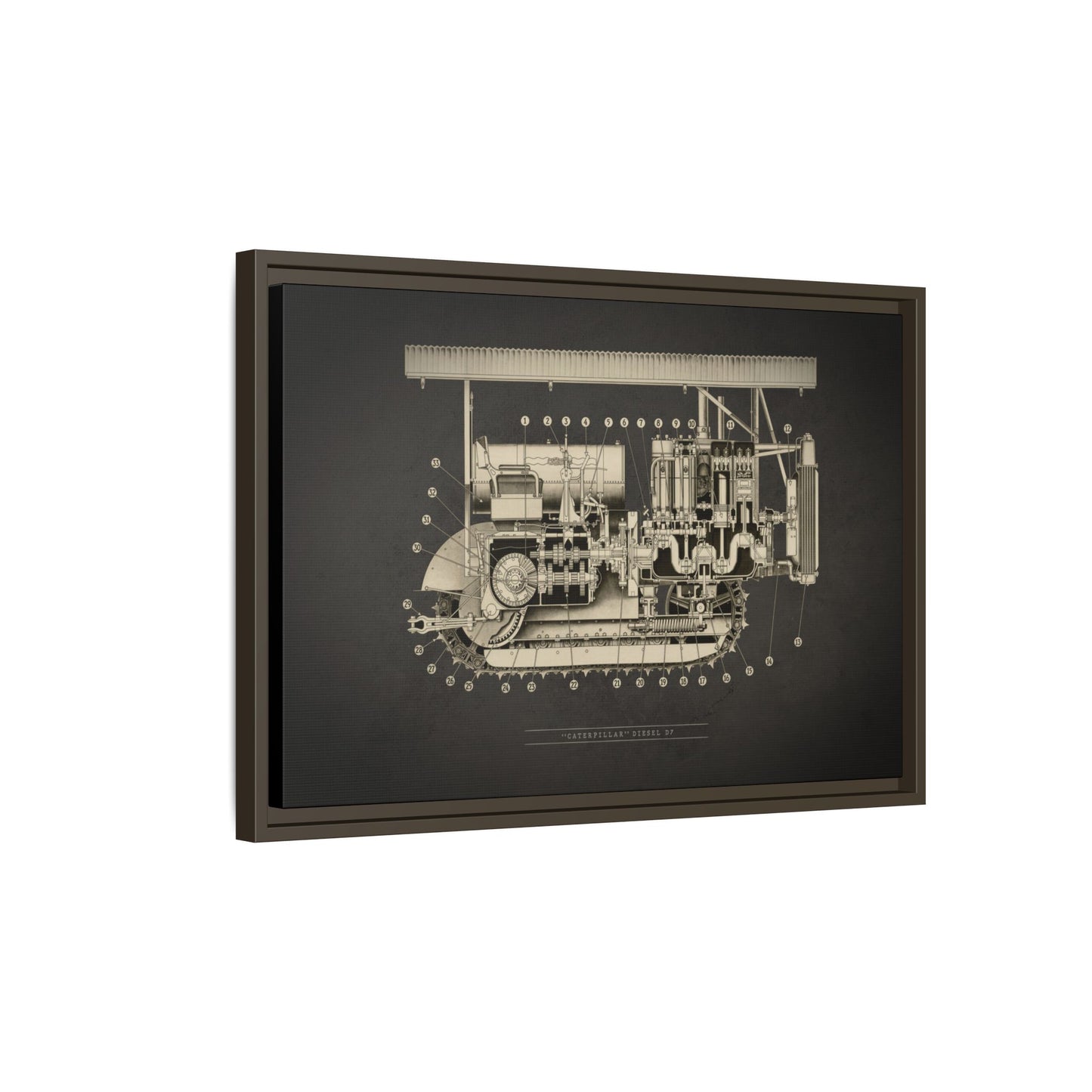 Vintage D7 Crawler Cutaway | Framed Wall Art on Matte Canvas