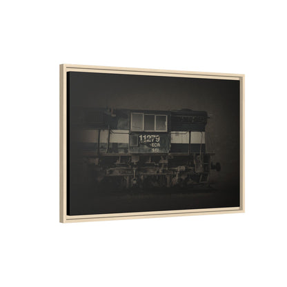 Vintage Diesel Locomotive Engine Matte Canvas Framed