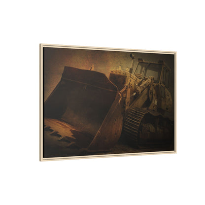 Classic 977K Dozer Action | Gold |  Framed Wall art on Stretched Canvas