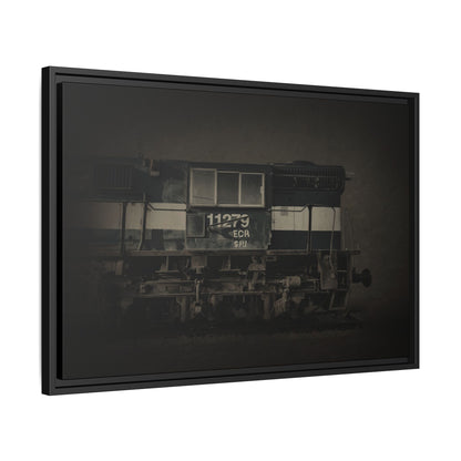 Vintage Diesel Locomotive Engine Matte Canvas Framed