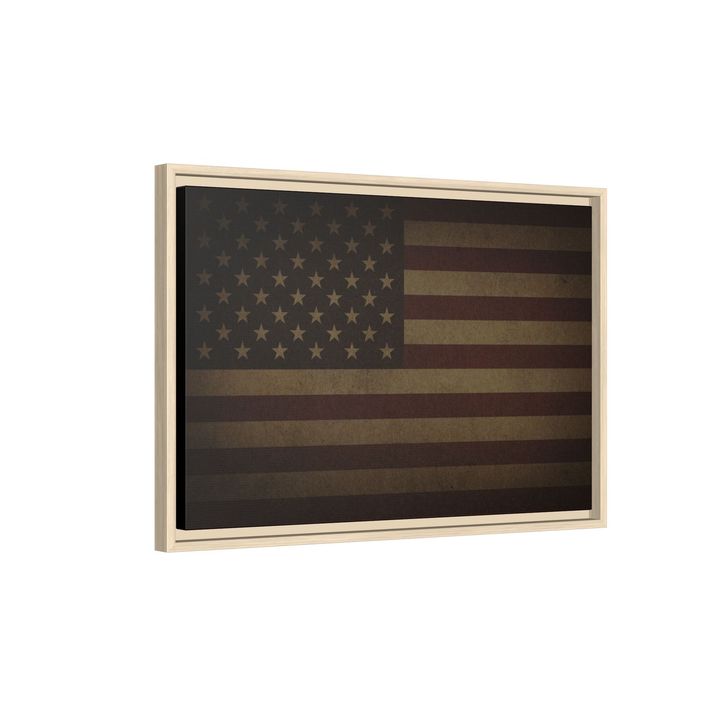 Dark Mood American Flag | Framed Wall Art on Canvas