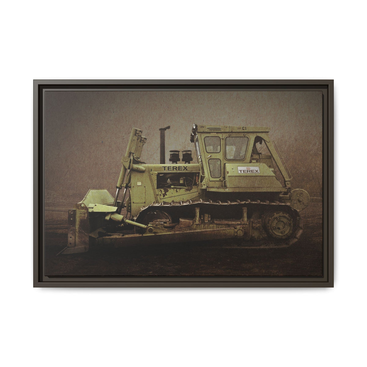 Classic Terex Dozer | Framed Wall Art on Stretched Canvas