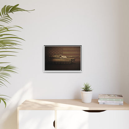 Patriotic Abrams M1 Tank | Framed Wall Art on Stretched Canvas