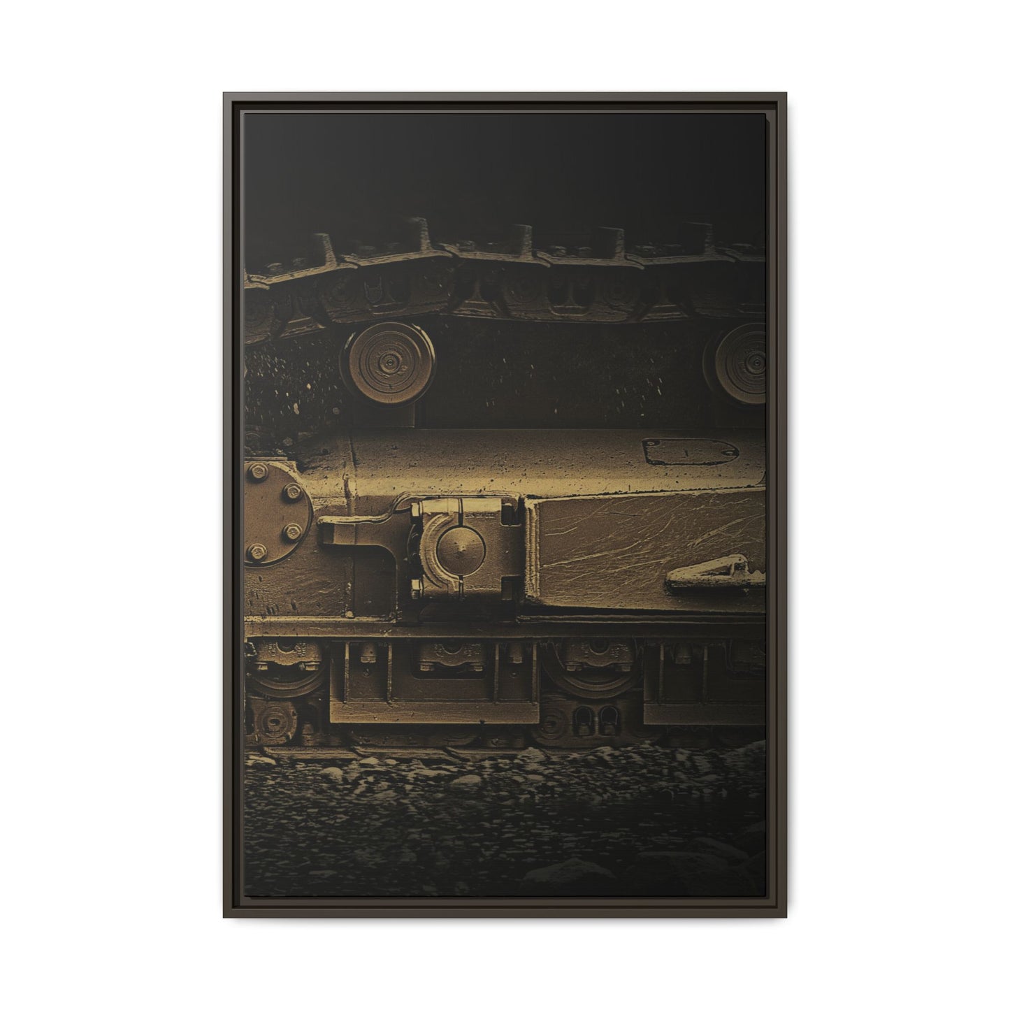 Epic Dozer Track Triptych Left | Matte Canvas Print (Framed)