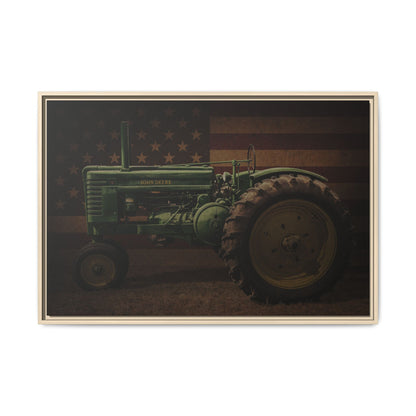 Patriotic John Deere Model G Tractor | Framed Wall Art on Stretched Canvas