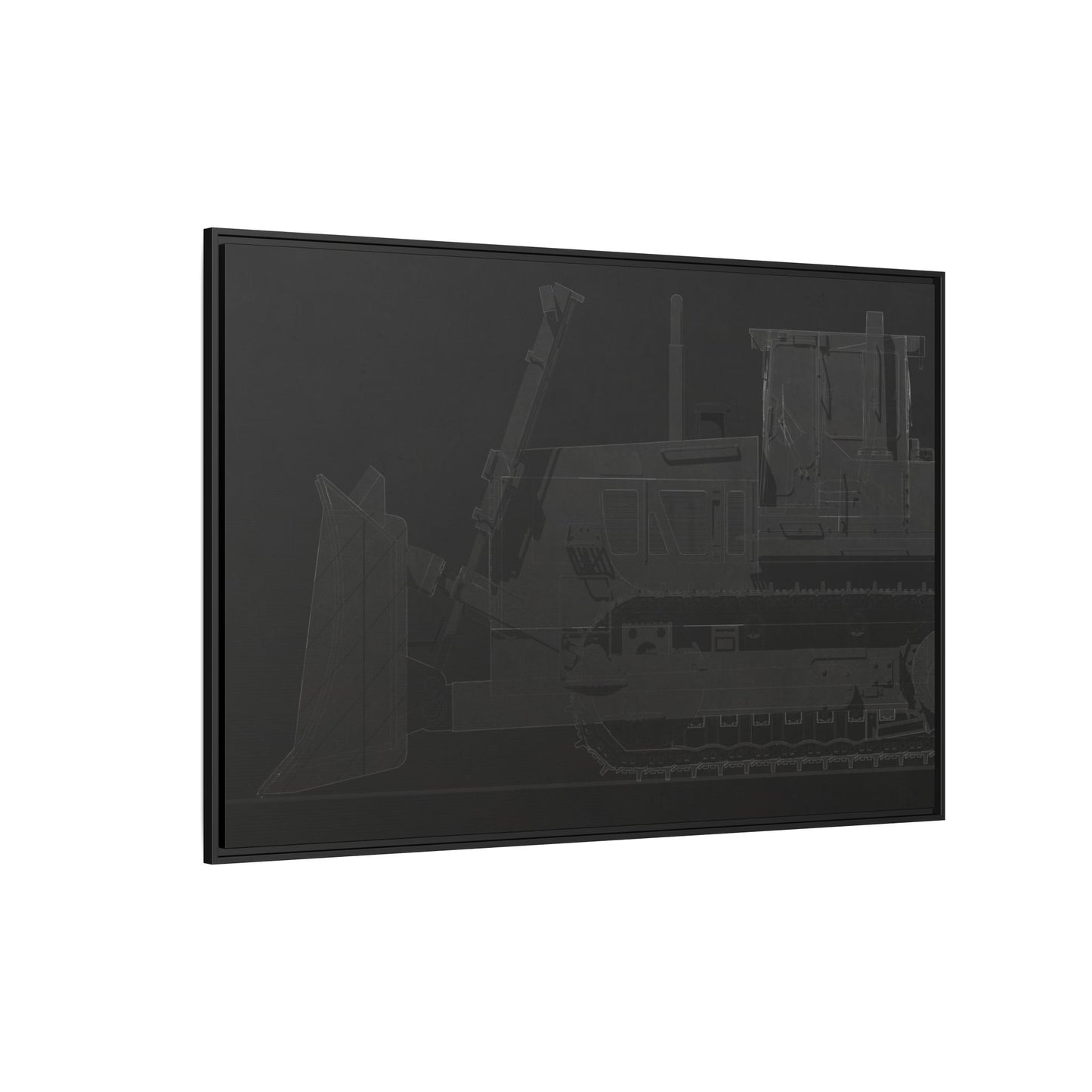 D2 Dozer Side View Technical Drawing | Framed Photo Wall Art on Canvas