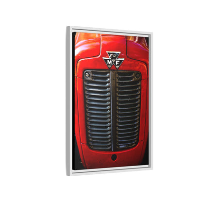 Vintage Massey Ferguson Tractor Grill Matte Canvas Framed | Farm Machinery Wall Art
