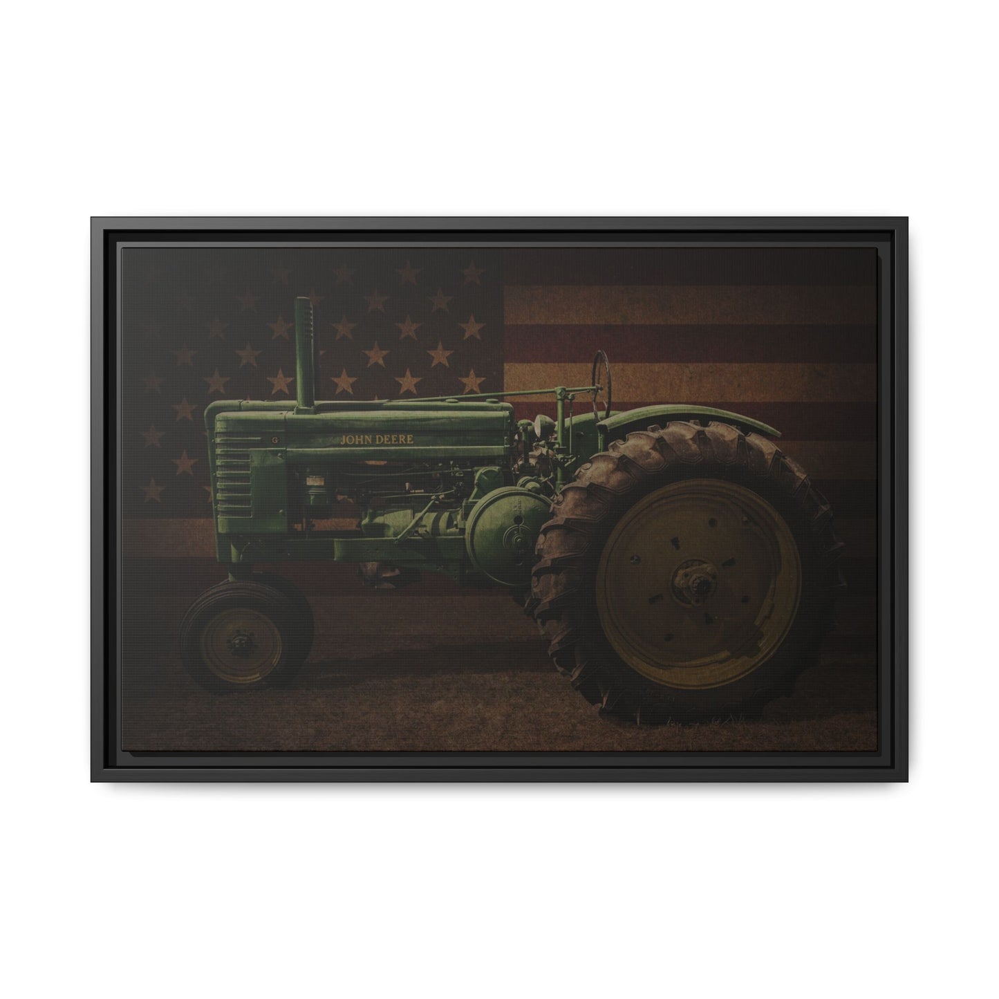 Patriotic John Deere Model G Tractor | Framed Wall Art on Stretched Canvas