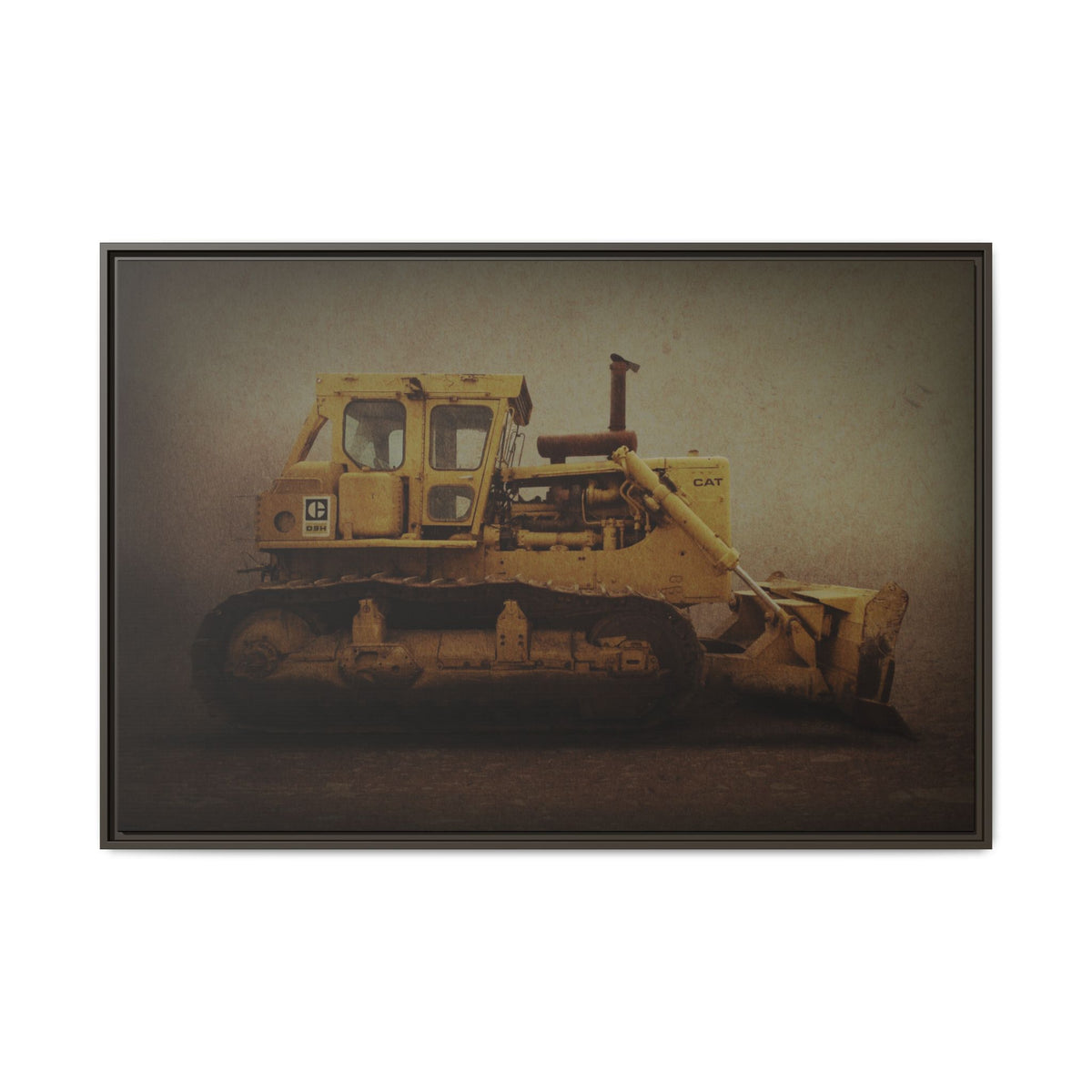 Classic D9H Dozer Photo Wall Art on Framed Canvas | Industrial Artwork