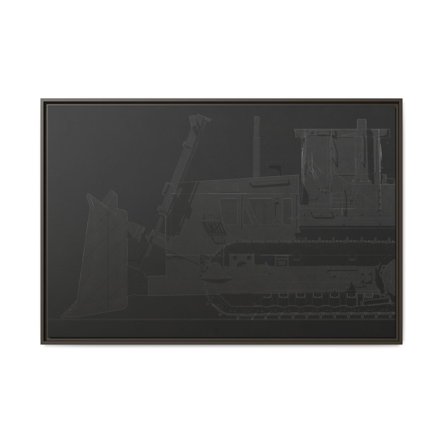 D2 Dozer Side View Technical Drawing | Framed Photo Wall Art on Canvas