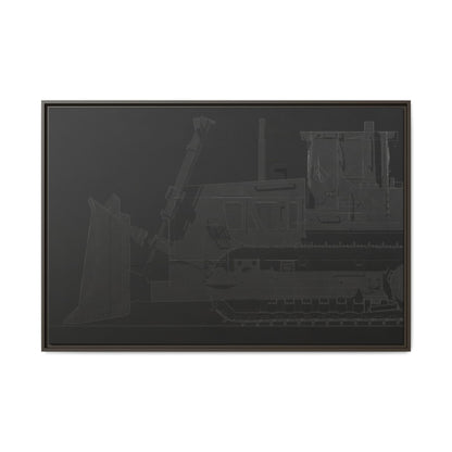 D2 Dozer Side View Technical Drawing | Framed Photo Wall Art on Canvas