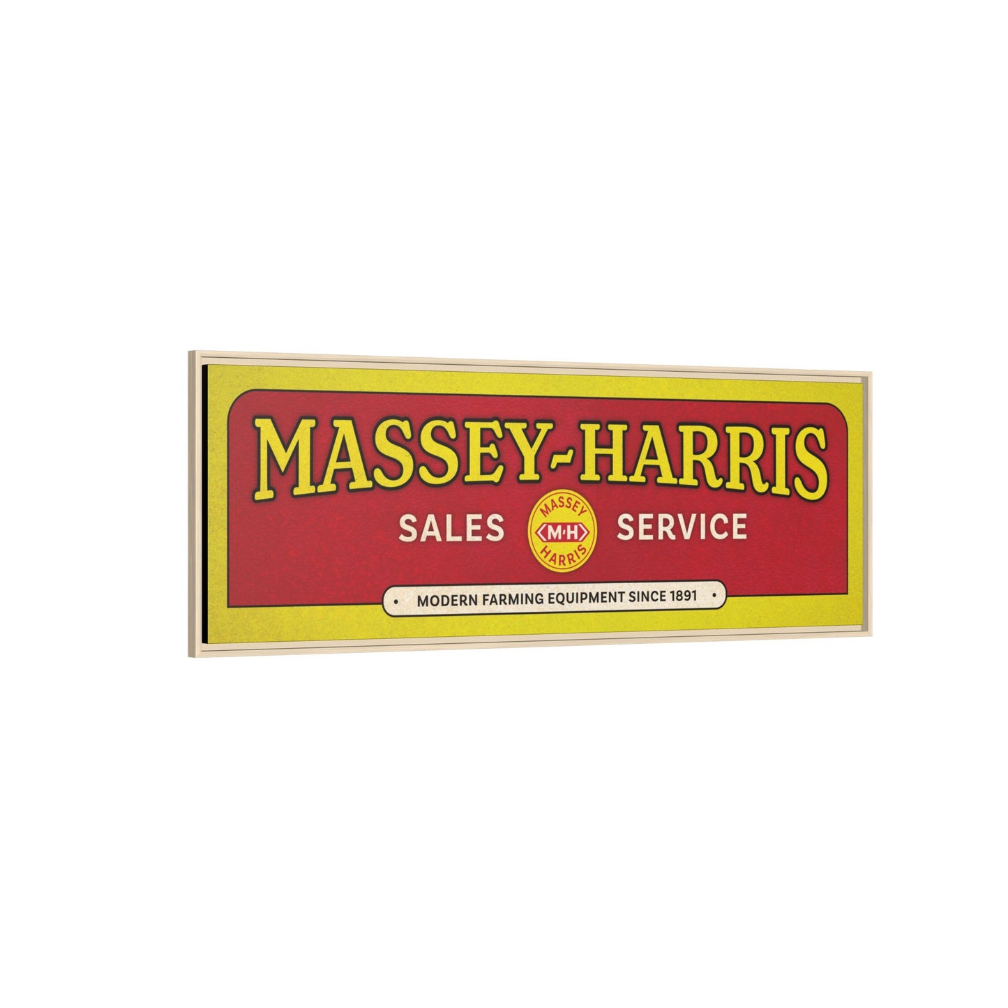 Vintage Massey Harris Dealership Sign | Framed Wall Art on Stretched Canvas