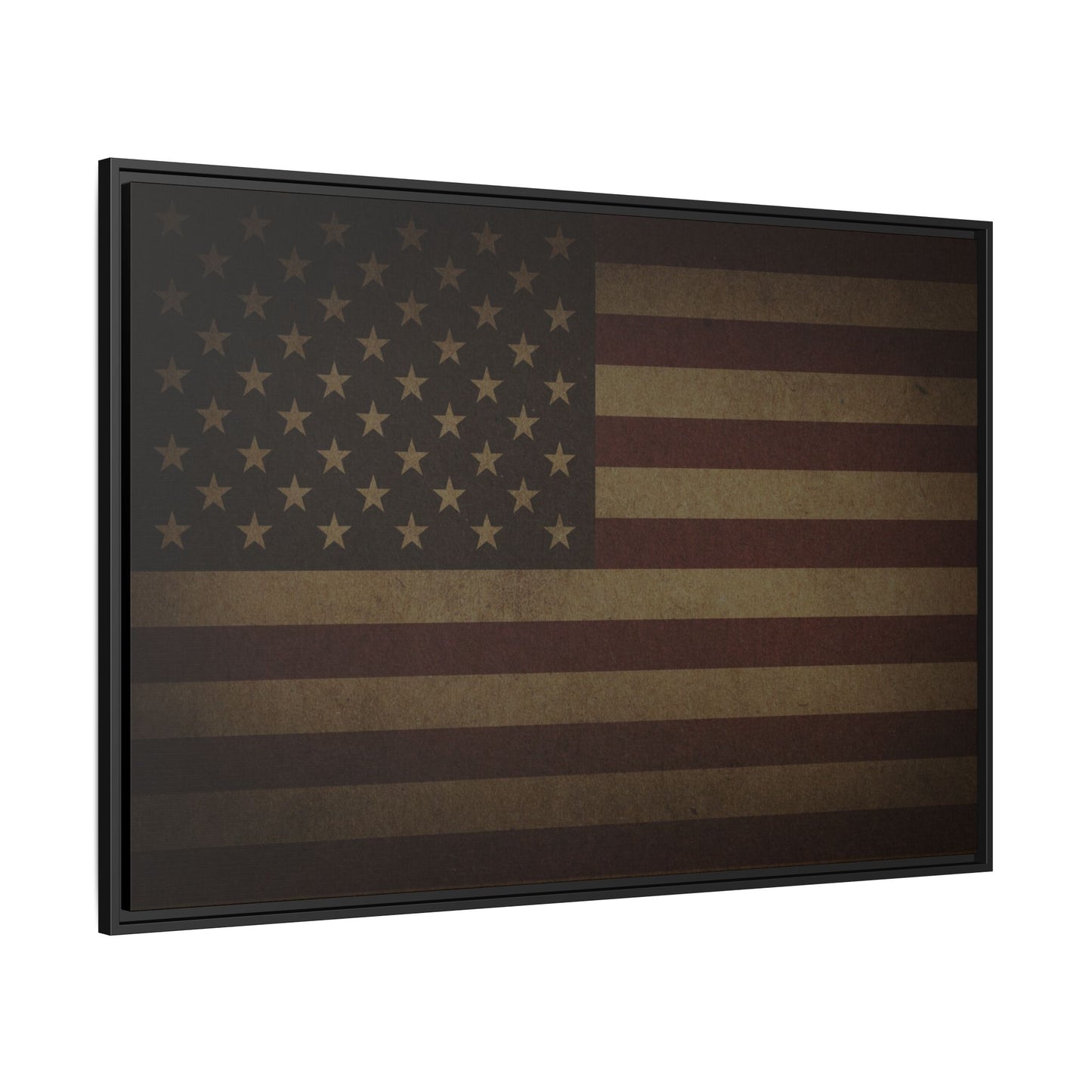 Dark Mood American Flag | Framed Wall Art on Canvas