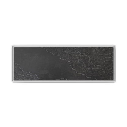 Minimalist Topographic Graphic Art - Framed Canvas
