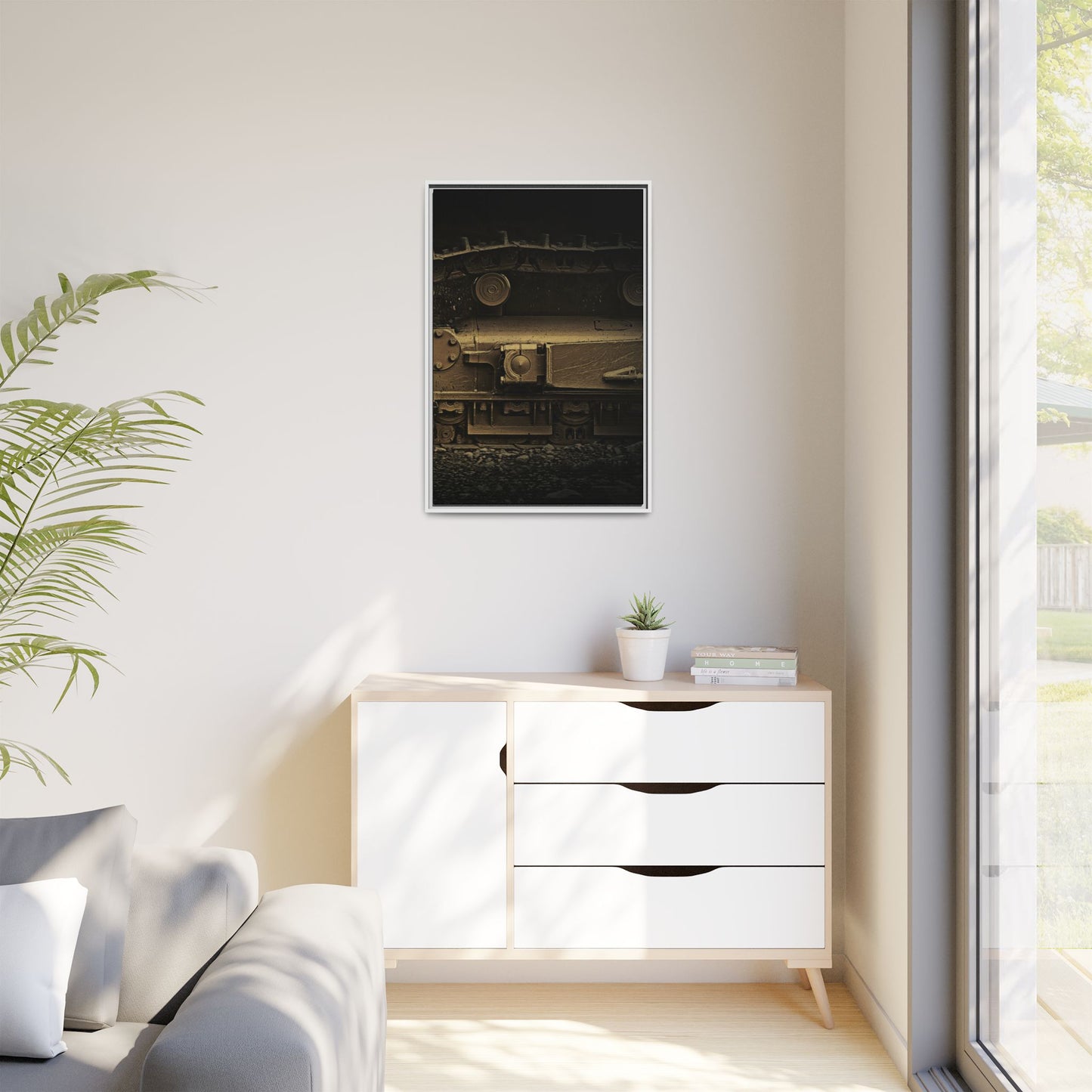 Epic Dozer Track Triptych Left | Matte Canvas Print (Framed)