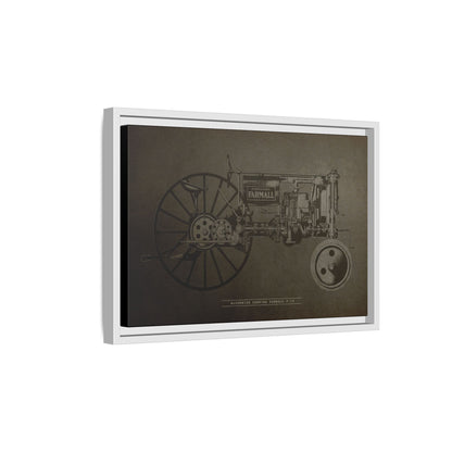 Vintage Farmall F-12 Mechanical Drawing | Framed Wall Art on Canvas
