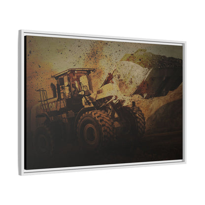 960K Dramatic Loader Action | Framed Wall Art on Stretched Canvas