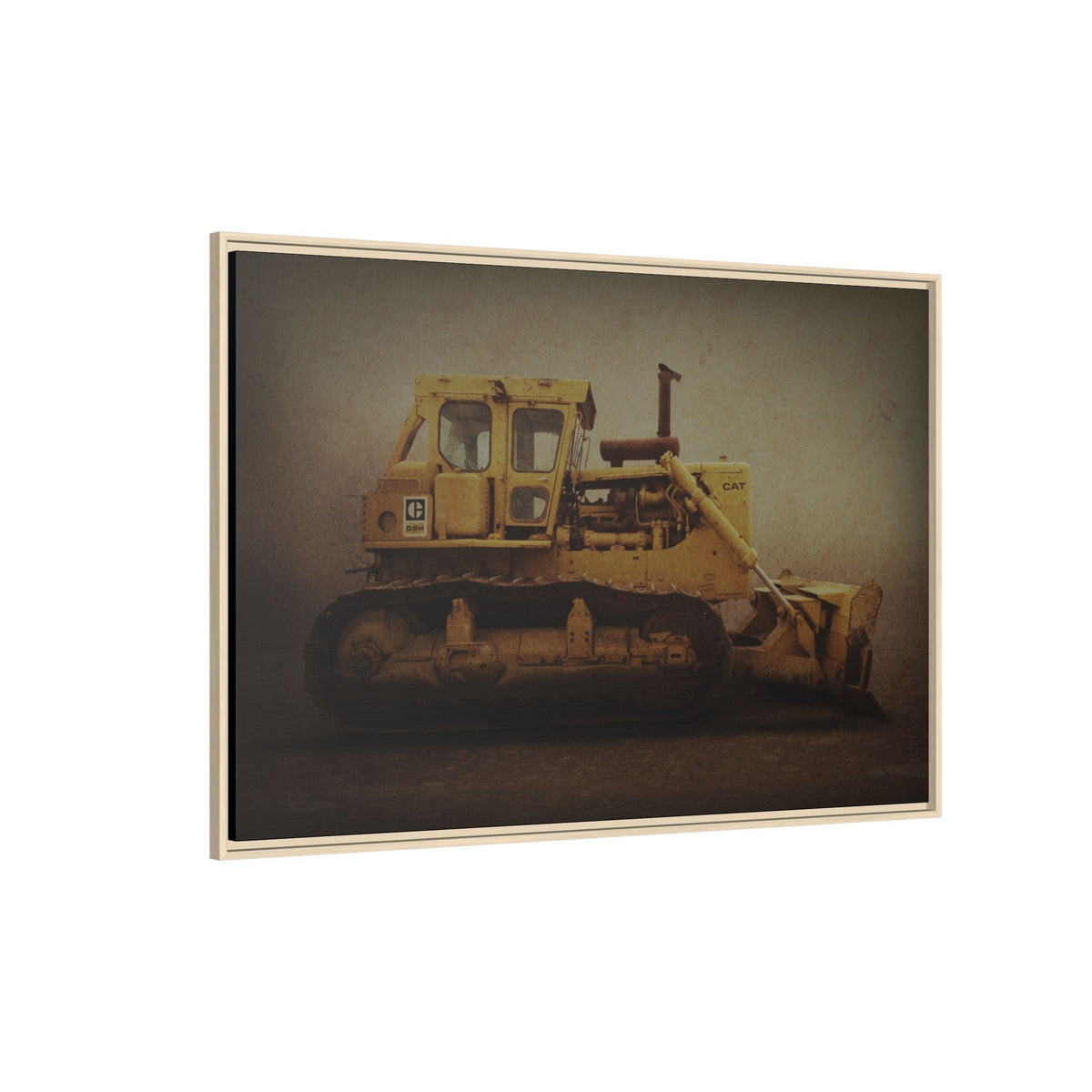 Classic D9H Dozer Photo Wall Art on Framed Canvas | Industrial Artwork