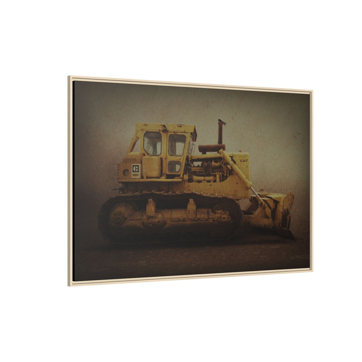 Classic D9H Dozer Photo Wall Art on Framed Canvas | Industrial Artwork