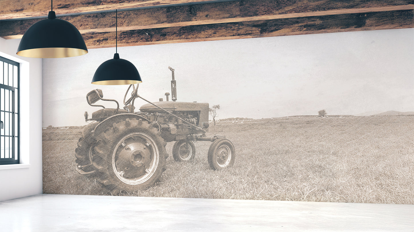 Farmall H Workhorse Tractor in  Field Mural
