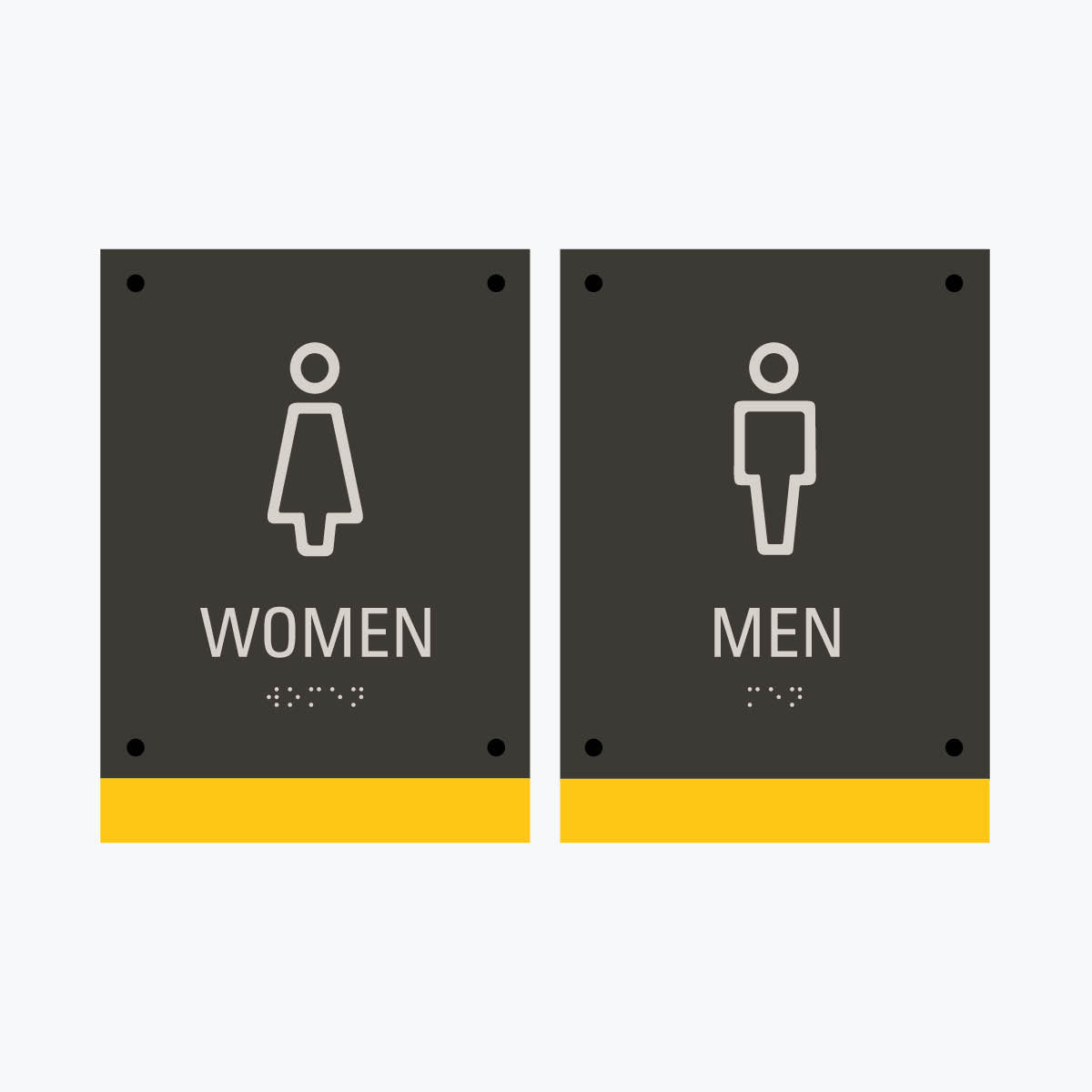 Raised Restroom Placards - ADA Compliant