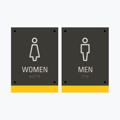 Raised Restroom Placards - ADA Compliant