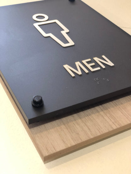 ADA Restroom Signage – Wood Backer
