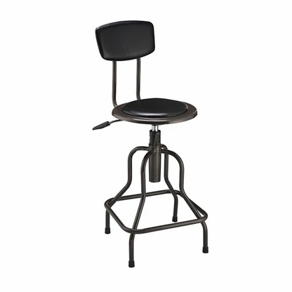 Industrial Shop Stool With Backrest