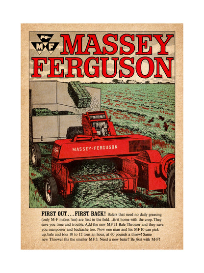 MF First Out-First Back Metal Sign