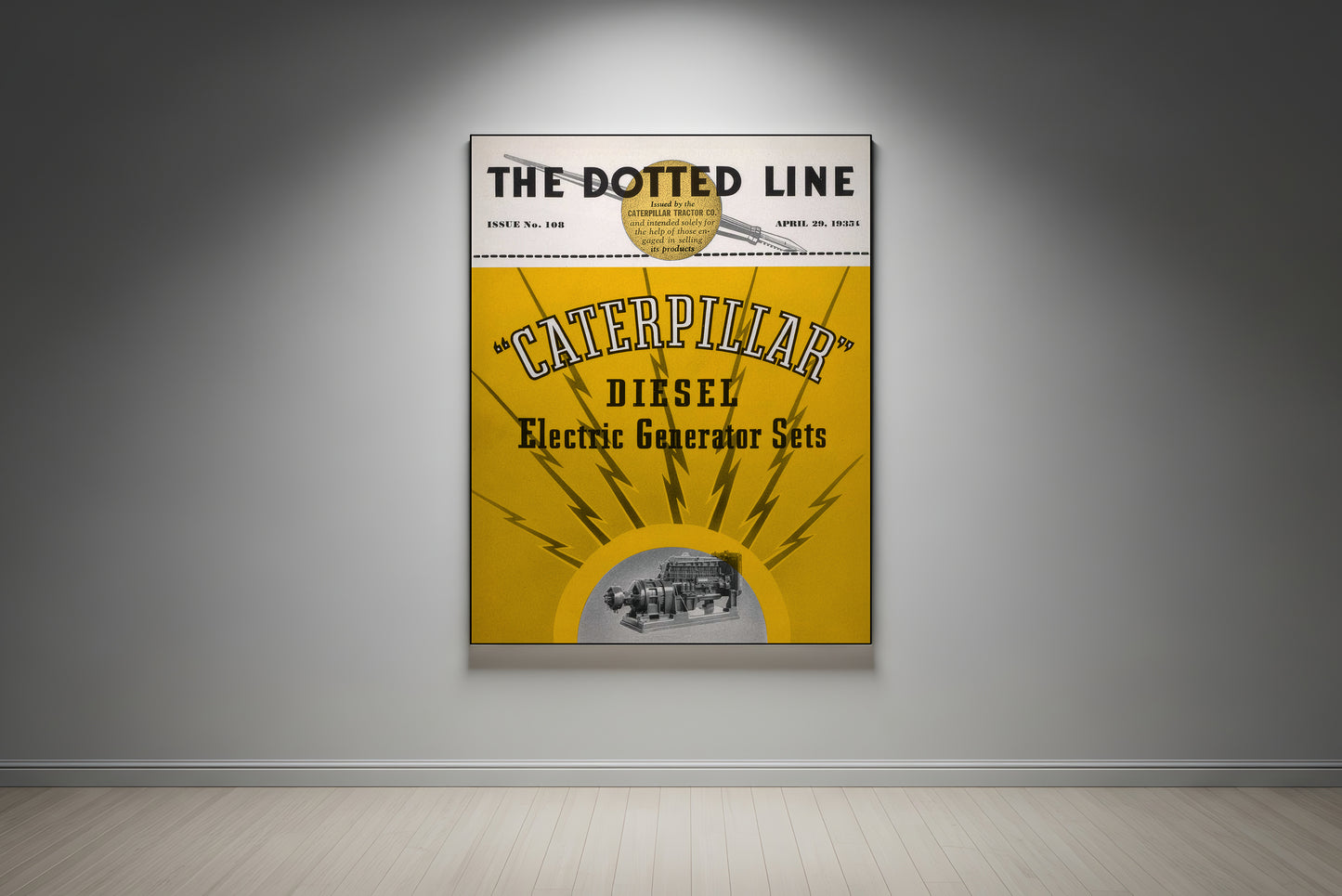 Caterpillar 'The Dotted Line' Metal Sign