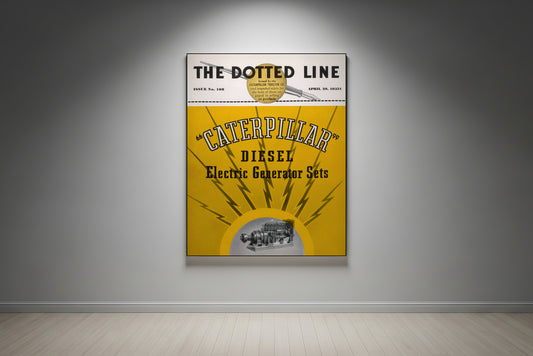 Caterpillar 'The Dotted Line' Metal Sign