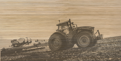 Fendt 900 Planting in Field on Wood Wall Mural